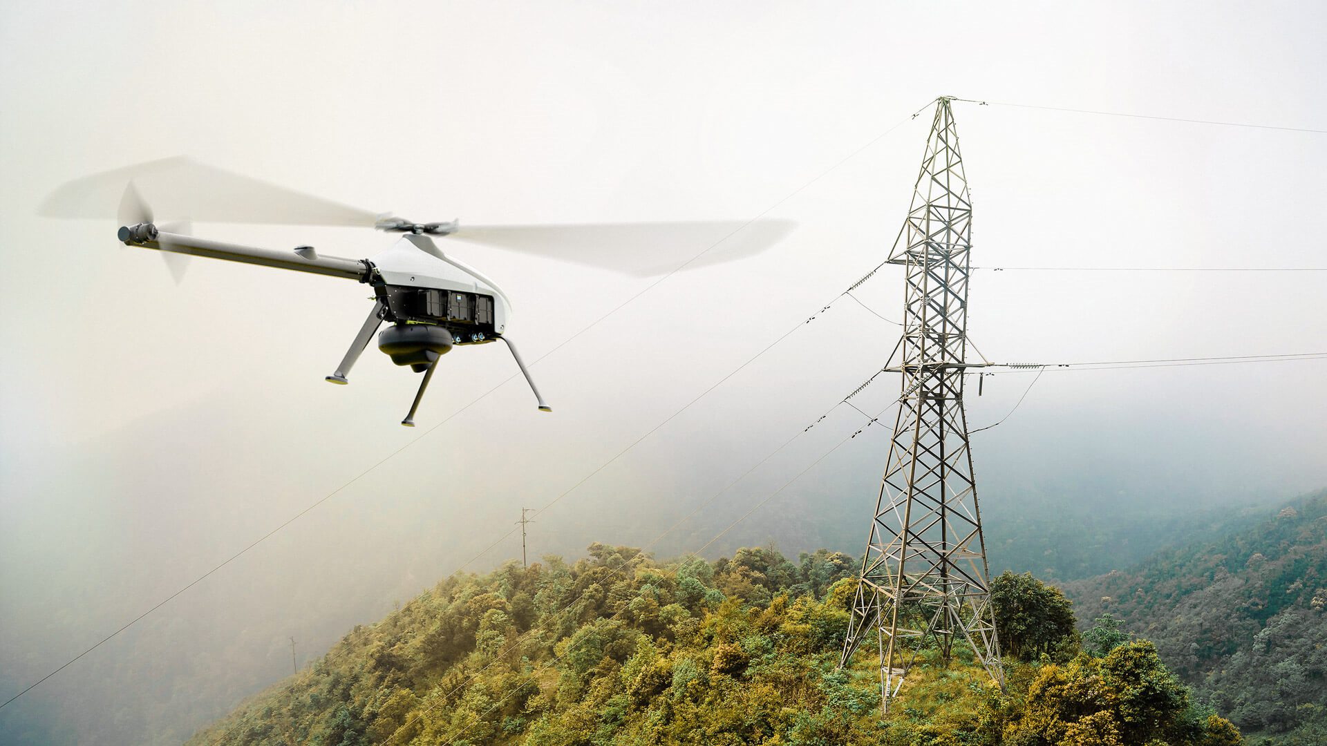 Powerline inspection by unmanned helicopter